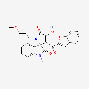 (3'E)-3'-[1-benzofuran-2-yl(hydroxy)methylidene]-1'-(3-methoxypropyl)-1-methylspiro[indole-3,2'-pyrrolidine]-2,4',5'(1H)-trione