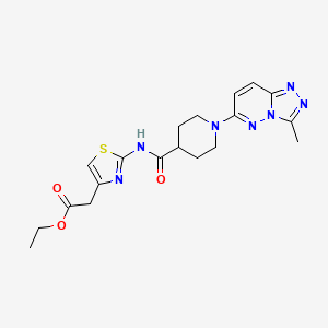 molecular formula C19H23N7O3S B12191741 Ethyl [2-({[1-(3-methyl[1,2,4]triazolo[4,3-b]pyridazin-6-yl)piperidin-4-yl]carbonyl}amino)-1,3-thiazol-4-yl]acetate 