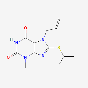 molecular formula C12H18N4O2S B12191756 3-Methyl-8-propan-2-ylsulfanyl-7-prop-2-enyl-4,5-dihydropurine-2,6-dione 