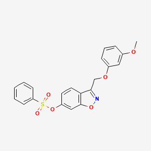 3-[(3-Methoxyphenoxy)methyl]-1,2-benzoxazol-6-yl benzenesulfonate