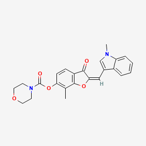 (2E)-7-methyl-2-[(1-methyl-1H-indol-3-yl)methylidene]-3-oxo-2,3-dihydro-1-benzofuran-6-yl morpholine-4-carboxylate