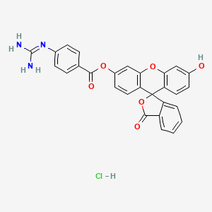 molecular formula C28H20ClN3O6 B1219181 Fluorescein mono-p-guanidinobenzoate CAS No. 83616-10-8