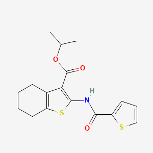 molecular formula C17H19NO3S2 B1219192 2-[[Oxo(thiophen-2-yl)methyl]amino]-4,5,6,7-tetrahydro-1-benzothiophene-3-carboxylic acid propan-2-yl ester 