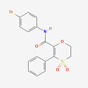 molecular formula C17H14BrNO4S B12191994 N-(4-bromophenyl)-3-phenyl-5,6-dihydro-1,4-oxathiine-2-carboxamide 4,4-dioxide 