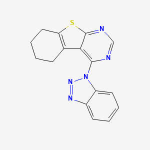 molecular formula C16H13N5S B1219200 4-(1-苯并三唑基)-5,6,7,8-四氢-[1]苯并噻吩[2,3-d]嘧啶 