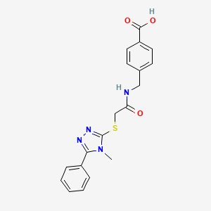 4-({2-[(4-methyl-5-phenyl-4H-1,2,4-triazol-3-yl)sulfanyl]acetamido}methyl)benzoic acid