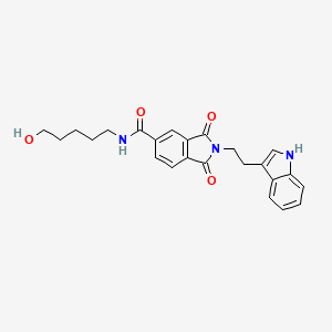 molecular formula C24H25N3O4 B12192057 N-(5-hydroxypentyl)-2-[2-(1H-indol-3-yl)ethyl]-1,3-dioxo-2,3-dihydro-1H-isoindole-5-carboxamide 