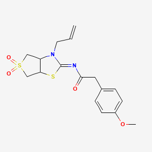 N-[(2E)-5,5-dioxido-3-(prop-2-en-1-yl)tetrahydrothieno[3,4-d][1,3]thiazol-2(3H)-ylidene]-2-(4-methoxyphenyl)acetamide