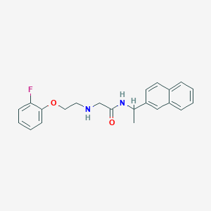 molecular formula C22H23FN2O2 B12192139 2-{[2-(2-fluorophenoxy)ethyl]amino}-N-[1-(naphthalen-2-yl)ethyl]acetamide 