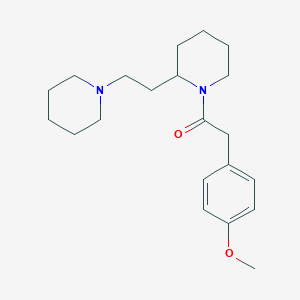 molecular formula C21H32N2O2 B12192245 2-(4-Methoxyphenyl)-1-[2-(2-piperidinoethyl)piperidino]-1-ethanone 