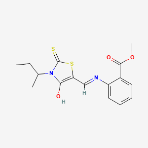 methyl 2-({(E)-[3-(butan-2-yl)-4-oxo-2-thioxo-1,3-thiazolidin-5-ylidene]methyl}amino)benzoate