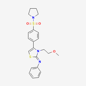 3-(2-methoxyethyl)-N-phenyl-4-(4-pyrrolidin-1-ylsulfonylphenyl)-1,3-thiazol-2-imine