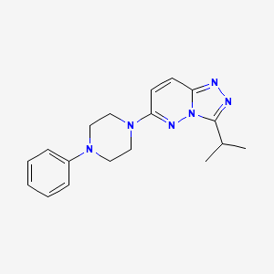 molecular formula C18H22N6 B12192351 6-(4-Phenylpiperazin-1-yl)-3-(propan-2-yl)[1,2,4]triazolo[4,3-b]pyridazine 