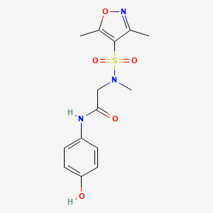 2-[(3,5-dimethyl-1,2-oxazol-4-yl)sulfonyl-methylamino]-N-(4-hydroxyphenyl)acetamide