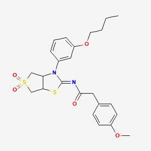 N-[(2Z)-3-(3-butoxyphenyl)-5,5-dioxidotetrahydrothieno[3,4-d][1,3]thiazol-2(3H)-ylidene]-2-(4-methoxyphenyl)acetamide