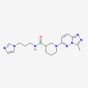 molecular formula C18H24N8O B12192385 N-[3-(1H-imidazol-1-yl)propyl]-1-(3-methyl[1,2,4]triazolo[4,3-b]pyridazin-6-yl)piperidine-3-carboxamide 