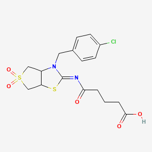 5-{[(2Z)-3-(4-chlorobenzyl)-5,5-dioxidotetrahydrothieno[3,4-d][1,3]thiazol-2(3H)-ylidene]amino}-5-oxopentanoic acid