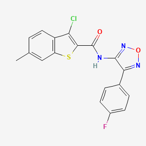 3-chloro-N-[4-(4-fluorophenyl)-1,2,5-oxadiazol-3-yl]-6-methyl-1-benzothiophene-2-carboxamide