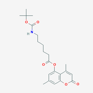 molecular formula C22H29NO6 B12192465 4,7-dimethyl-2-oxo-2H-chromen-5-yl 6-[(tert-butoxycarbonyl)amino]hexanoate 