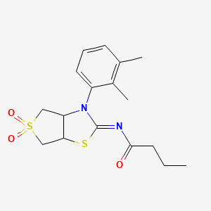 molecular formula C17H22N2O3S2 B12192471 N-[(2Z)-3-(2,3-dimethylphenyl)-5,5-dioxidotetrahydrothieno[3,4-d][1,3]thiazol-2(3H)-ylidene]butanamide 