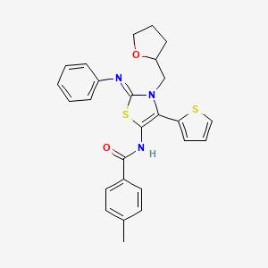 4-methyl-N-[(2Z)-2-(phenylimino)-3-(tetrahydrofuran-2-ylmethyl)-4-(thiophen-2-yl)-2,3-dihydro-1,3-thiazol-5-yl]benzamide