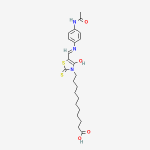 11-[(5Z)-5-({[4-(acetylamino)phenyl]amino}methylidene)-4-oxo-2-thioxo-1,3-thiazolidin-3-yl]undecanoic acid