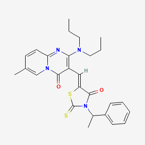 2-(dipropylamino)-7-methyl-3-{(Z)-[4-oxo-3-(1-phenylethyl)-2-thioxo-1,3-thiazolidin-5-ylidene]methyl}-4H-pyrido[1,2-a]pyrimidin-4-one