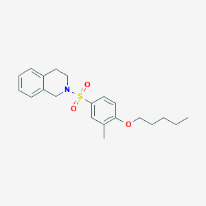 molecular formula C21H27NO3S B12192554 2-[(3-Methyl-4-pentyloxyphenyl)sulfonyl]-1,2,3,4-tetrahydroisoquinoline 