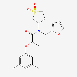 molecular formula C20H25NO5S B12192576 2-(3,5-dimethylphenoxy)-N-(1,1-dioxidotetrahydrothiophen-3-yl)-N-(furan-2-ylmethyl)propanamide 