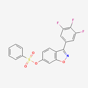 molecular formula C19H10F3NO4S B12192586 3-(3,4,5-Trifluorophenyl)-1,2-benzoxazol-6-yl benzenesulfonate 