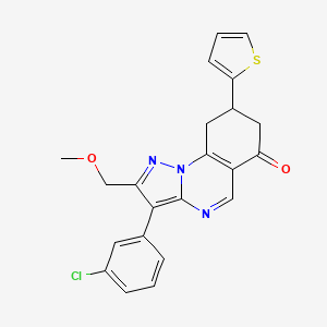 3-(3-chlorophenyl)-2-(methoxymethyl)-8-(thiophen-2-yl)-8,9-dihydropyrazolo[1,5-a]quinazolin-6(7H)-one