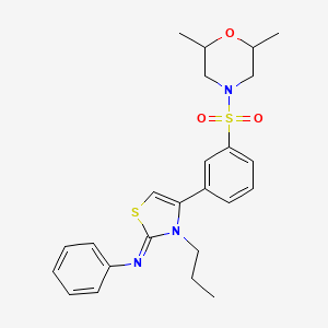 molecular formula C24H29N3O3S2 B12192656 N-[(2Z)-4-{3-[(2,6-dimethylmorpholin-4-yl)sulfonyl]phenyl}-3-propyl-1,3-thiazol-2(3H)-ylidene]aniline 