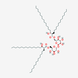 molecular formula C76H146O15 B1219269 [(2R,3S,4S,5R,6R)-3,4,5-trihydroxy-6-[(2R,3R,4S,5S,6R)-3,4,5-trihydroxy-6-[[(2R,3R)-3-hydroxy-2-tetradecyloctadecanoyl]oxymethyl]oxan-2-yl]oxyoxan-2-yl]methyl (2R,3R)-3-hydroxy-2-tetradecyloctadecanoate CAS No. 24863-90-9