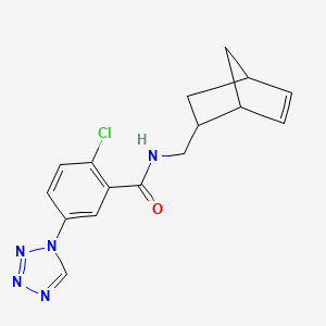 molecular formula C16H16ClN5O B12192747 N-(bicyclo[2.2.1]hept-5-en-2-ylmethyl)-2-chloro-5-(1H-tetrazol-1-yl)benzamide 