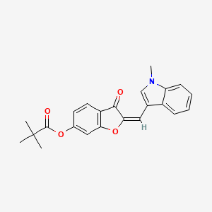 molecular formula C23H21NO4 B12192804 (2E)-2-[(1-methyl-1H-indol-3-yl)methylidene]-3-oxo-2,3-dihydro-1-benzofuran-6-yl 2,2-dimethylpropanoate 