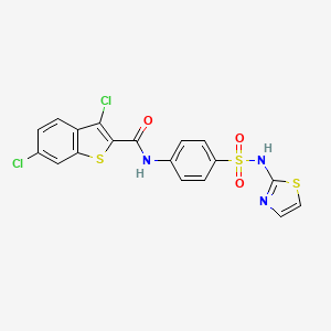 molecular formula C18H11Cl2N3O3S3 B12192834 3,6-dichloro-N-[4-(1,3-thiazol-2-ylsulfamoyl)phenyl]-1-benzothiophene-2-carboxamide 