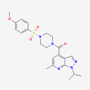 molecular formula C22H27N5O4S B12192846 1-isopropyl-4-({4-[(4-methoxyphenyl)sulfonyl]-1-piperazinyl}carbonyl)-6-methyl-1H-pyrazolo[3,4-b]pyridine 