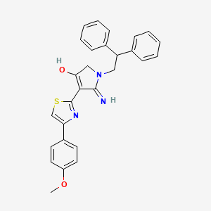 molecular formula C28H25N3O2S B12192864 1-(2,2-diphenylethyl)-5-imino-4-[4-(4-methoxyphenyl)-1,3-thiazol-2-yl]-2,5-dihydro-1H-pyrrol-3-ol 