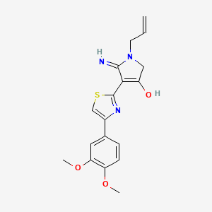 4-[4-(3,4-dimethoxyphenyl)-1,3-thiazol-2-yl]-5-imino-1-(prop-2-en-1-yl)-2,5-dihydro-1H-pyrrol-3-ol