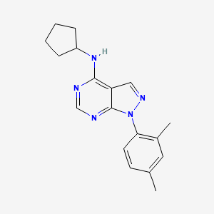 molecular formula C18H21N5 B12192944 [1-(2,4-Dimethylphenyl)pyrazolo[4,5-e]pyrimidin-4-yl]cyclopentylamine 