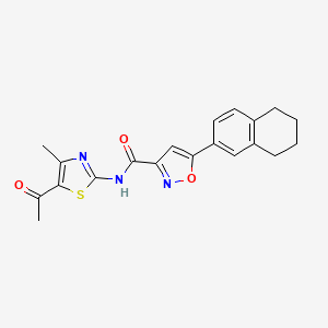 N-[(2Z)-5-acetyl-4-methyl-1,3-thiazol-2(3H)-ylidene]-5-(5,6,7,8-tetrahydronaphthalen-2-yl)-1,2-oxazole-3-carboxamide