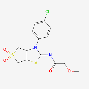 molecular formula C14H15ClN2O4S2 B12193019 N-[(2E)-3-(4-chlorophenyl)-5,5-dioxidotetrahydrothieno[3,4-d][1,3]thiazol-2(3H)-ylidene]-2-methoxyacetamide 