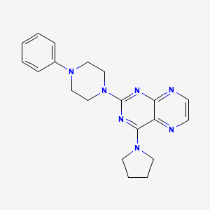 molecular formula C20H23N7 B12193028 2-(4-Phenylpiperazinyl)-4-pyrrolidinylpteridine 