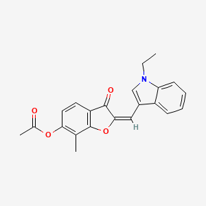 molecular formula C22H19NO4 B12193043 2-[(1-Ethylindol-3-yl)methylene]-7-methyl-3-oxobenzo[3,4-b]furan-6-yl acetate 