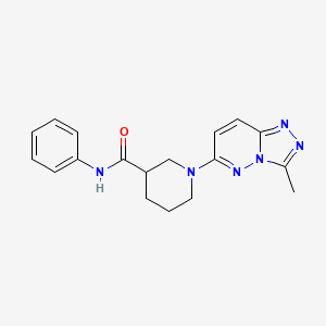 molecular formula C18H20N6O B12193053 1-(3-methyl[1,2,4]triazolo[4,3-b]pyridazin-6-yl)-N-phenylpiperidine-3-carboxamide 