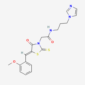 N-[3-(1H-imidazol-1-yl)propyl]-2-[(5Z)-5-(2-methoxybenzylidene)-4-oxo-2-thioxo-1,3-thiazolidin-3-yl]acetamide