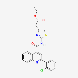 molecular formula C23H18ClN3O3S B12193066 Ethyl [2-({[2-(2-chlorophenyl)quinolin-4-yl]carbonyl}amino)-1,3-thiazol-4-yl]acetate 