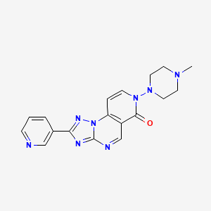 molecular formula C18H18N8O B12193117 7-(4-Methylpiperazinyl)-2-(3-pyridyl)-7,10-dihydropyridino[3,4-e]1,2,4-triazol o[1,5-a]pyrimidin-6-one 