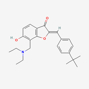 molecular formula C24H29NO3 B12193126 7-[(Diethylamino)methyl]-2-{[4-(tert-butyl)phenyl]methylene}-6-hydroxybenzo[b] furan-3-one 