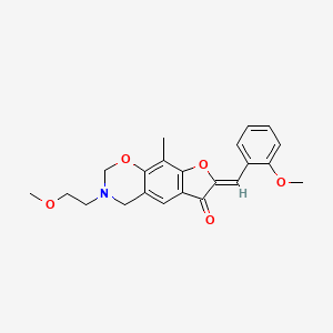 molecular formula C22H23NO5 B12193182 (7Z)-7-(2-methoxybenzylidene)-3-(2-methoxyethyl)-9-methyl-3,4-dihydro-2H-furo[3,2-g][1,3]benzoxazin-6(7H)-one 